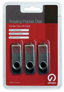 Shintaro 16GB USB 2.0 Rotating Pocket Disk - 3 Pack, Portable Storage