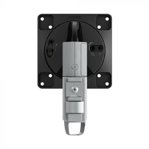 Atdec AWMS-1340 Arm + 400mm Post, Grommet Clamp, Silver, 12kg Flat/10kg Curved