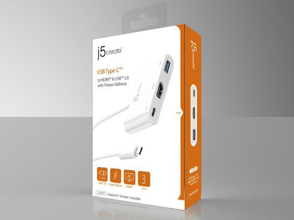 J5create JCA379 USB-C to HDMI & USB 3.0 Hub with 100W Power Delivery