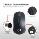 Shintaro Wireless RF Mouse 1600 DPI USB 2.0 - Ergonomic Optical