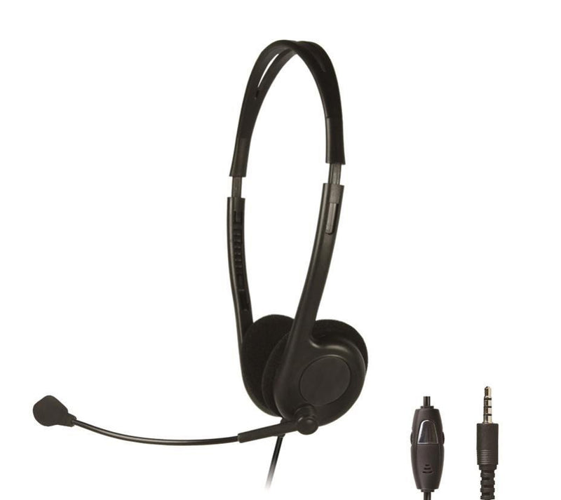 Shintaro Lightweight Headset with Boom Microphone, Inline Volume Control