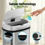 Devanti Sensor Bin 60L Motion Rubbish Stainless Trash Can Automatic Touch Free