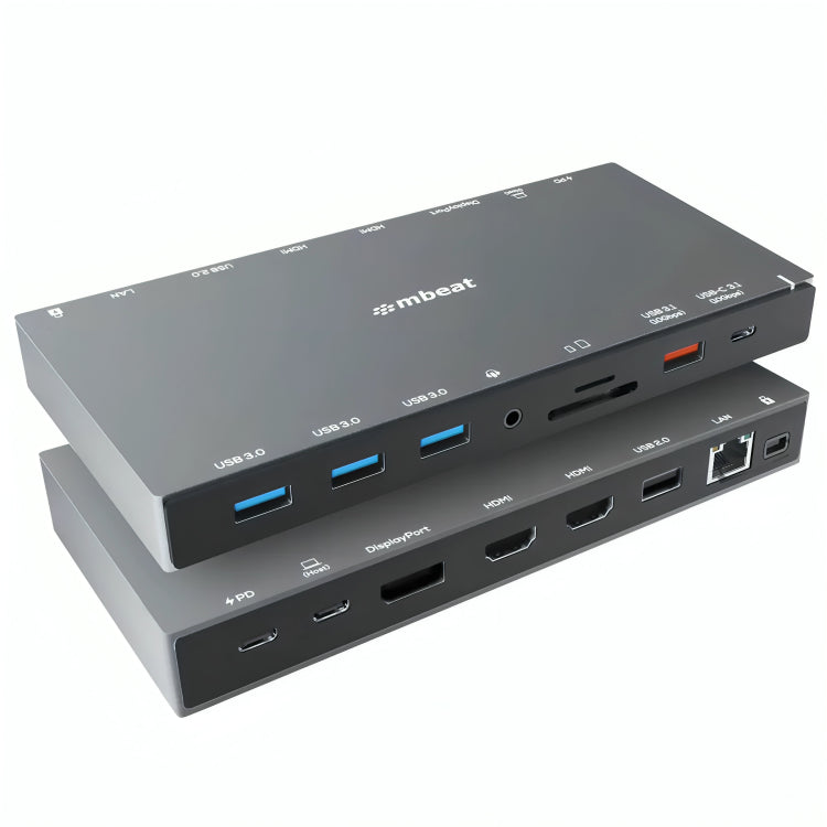 mBeat 15 In 1 Triple Display USB-C Dock Space Grey MB-UCD-X15