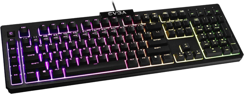 EVGA Z12 RGB Gaming Keyboard RGB Backlit LED 5 Programmable Macro Keys Media Key