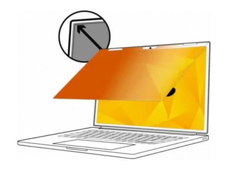 3M Gold Privacy Filter for 15.6" Laptop with Flip Attach, Adhesive Strips