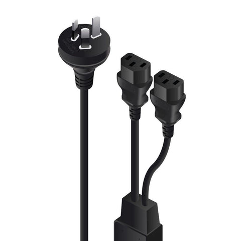 Misc 2m Aus 3 Mains Plug to 2 X IEC