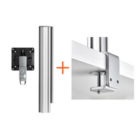 Atdec Awms-1340 Arm + 400mm Post, F Clamp, Silver, 12kg Flat/10kg Curved Screens