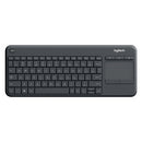 Logitech K400+ Wireless Keyboard w/ Touchpad, Unifying Receiver, Black