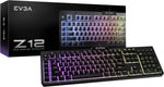 EVGA Z12 RGB Gaming Keyboard RGB Backlit LED 5 Programmable Macro Keys Media Key