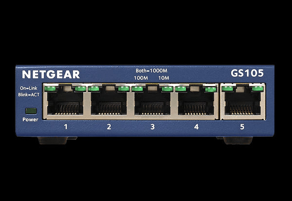 NETGEAR (GS105AU) 5-PORT UNMANAGED SWITCH, GbE(5)