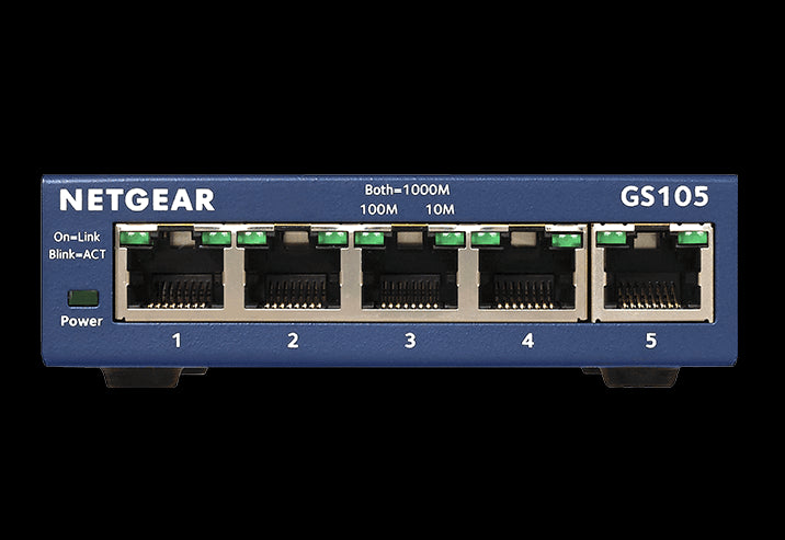 NETGEAR (GS105AU) 5-PORT UNMANAGED SWITCH, GbE(5)