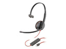 HP POLY BLACKWIRE C3210 UC MONO USB-C CORDED HEADSET, INCLUDING USB-A ADAPTOR