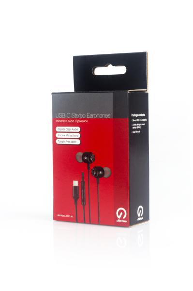 Shintaro USB-C Earphones w/ Mic, Magnetic Tips, Tangle-Free, Volume Control