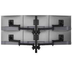 Atdec Hex Monitor Mount on Tall Post - Grommet Clamp - Black