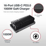 Shintaro 16-Port USB-C PD 3.0 1000W GaN Charging Dock