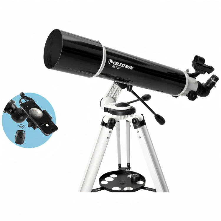 Celestron AZ 102 Telescope With Smartphone Adapter And Bluetooth Remote