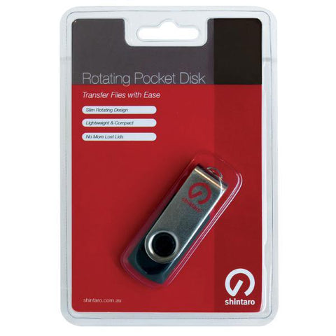 Shintaro 8GB USB 2.0 Rotating Pocket Disk - Plug & Play Storage