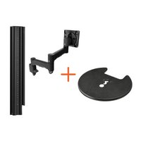 Atdec Awms-4640 Monitor Arm + 400mm Post, Black, 12kg Flat/10kg Curved