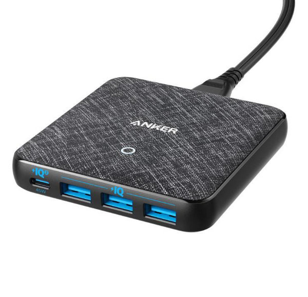 ANKER POWERPORT ATOM III 4 PORT 65WATT - BLACK FABRIC