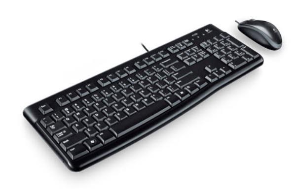 Logitech Wired Keyboard & Mouse Combo, Desktop MK120, Black, USB