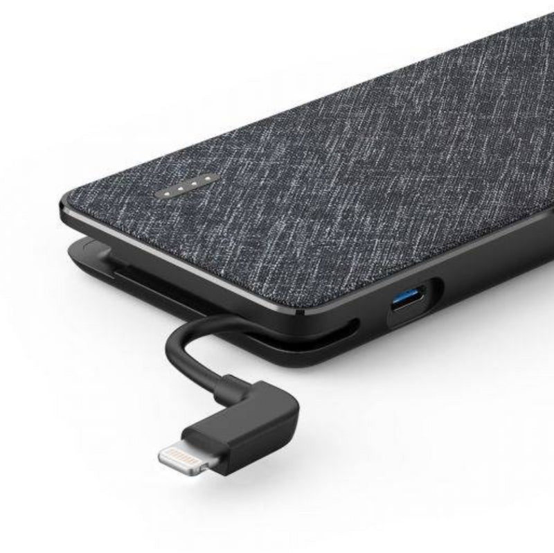 ANKER POWER BANK 10000 WITH LIGHTNING CABLE - BLACK FABRIC