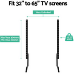 TV Mount Stand Bracket Riser Universal Table Top Desktop 32 to 65 Inch - Black