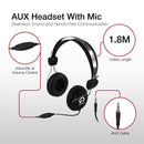 Shintaro Stereo Headset with Noise-Cancelling Mic, 3.5mm Jack & Volume Control