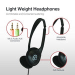 Shintaro Lightweight Headset w/ Mic, Volume Control, 3.5mm Jack, VoIP/Hands-Free