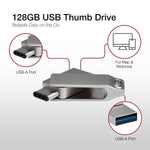 Shintaro 128GB Mini Dual USB-C & USB-A Pocket Drive – USB 3.0