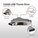 Shintaro 128GB Mini Dual USB-C & USB-A Pocket Drive – USB 3.0