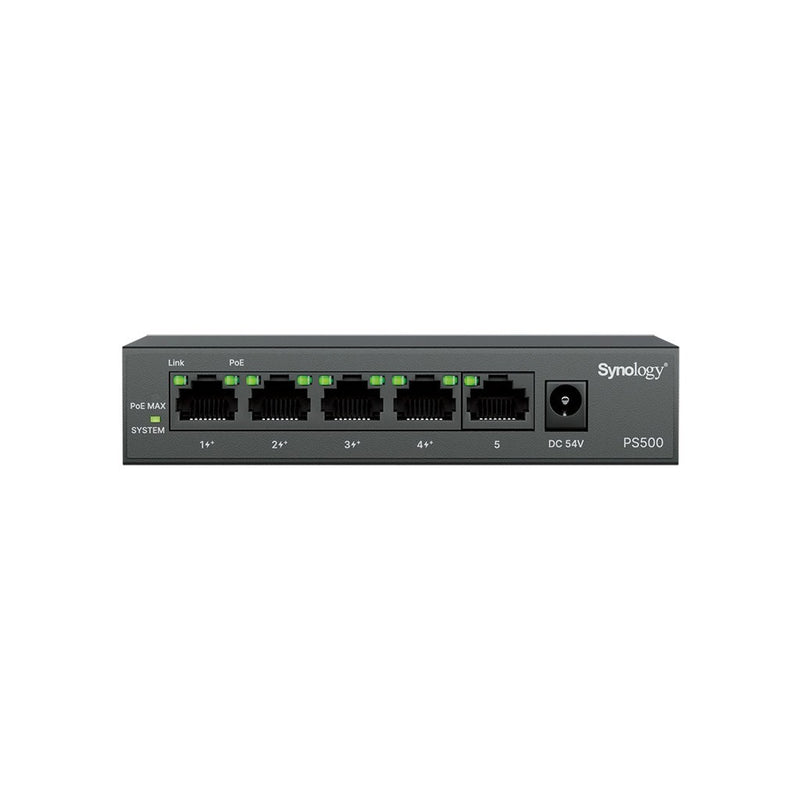 Synology PS500 5-Port Unmanaged Gigabit PoE+ Switch