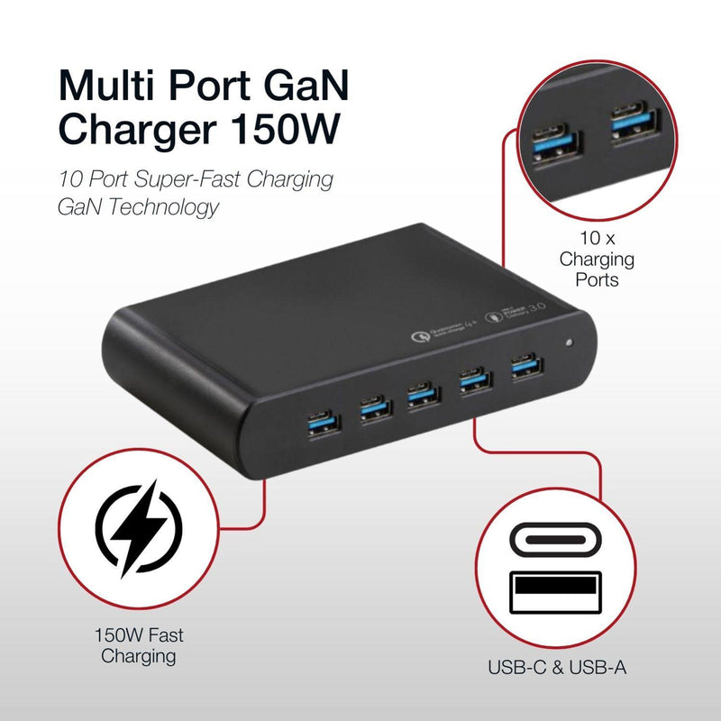 Shintaro 150W 5-Port GaN USB-A & USB-C Multi Port Charger