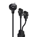 ALOGIC 2m Aus 3 Mains Plug to 2 X IEC C13 Y Splitter Cable Male to 2 X Female Cable