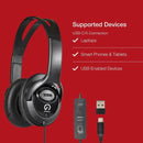 Shintaro USB-C Over-Ear Headset w/ Mic, Volume Control, USB-A Adapter, 40mm Drivers
