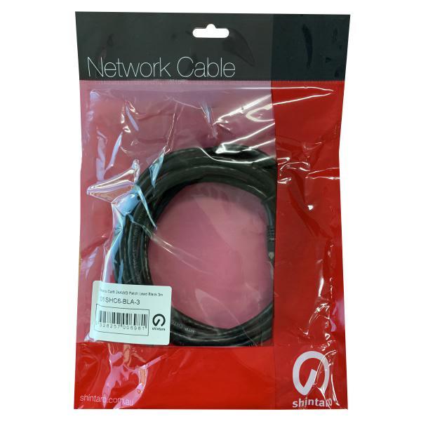 Shintaro Cat6 24 AWG 300MM Ethernet Cable – High Quality Black Patch Lead