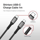 Shintaro 1M USB-C Cable – 100W Fast Charge, Braided, Aluminium Head, E-Mark IC