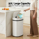 Devanti Sensor Bin Motion Rubbish Trash Can Automatic Touch Free Kitchen White