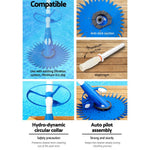 Aquabuddy Pool Cleaner Swimming Automatic Floor Climb Wall Pool Vacuum 10M Hose
