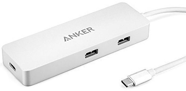 ANKER Premium USB-C Hub, Power Delivery Port with Gigabit Ethernet, SILVER