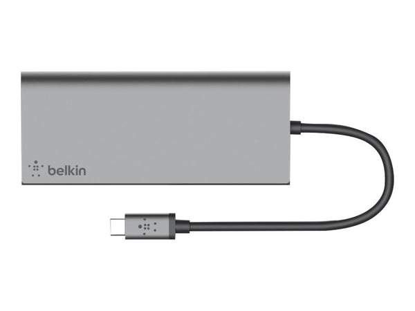 BELKIN 4 Port 4K USB-C HUB, USB-C(1), USB3.1(2), HDMI(1), SD, RJ45, 60W Passthrough, 2YR