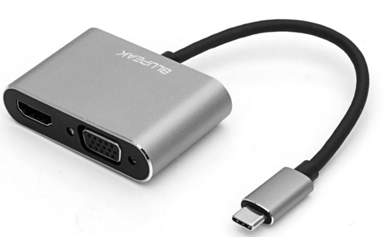 BLUPEAK USB-C to HDMI 4K@30HZ & VGA 1080P@60HZ Adapter (2 Year Warranty)