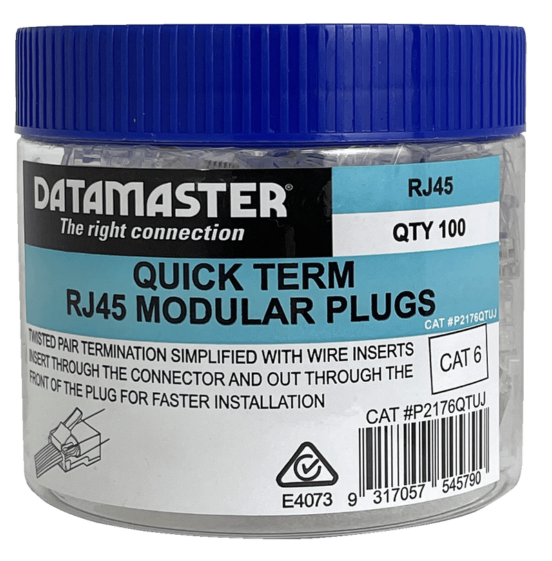 DATAMASTER P2176QTUJ One PieceCat6 PLUGS (100 X Pack) 1YR