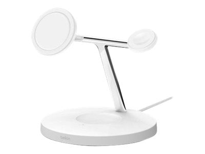 BELKIN 3-IN-1 Wireless Charger With MagSafe 15W White