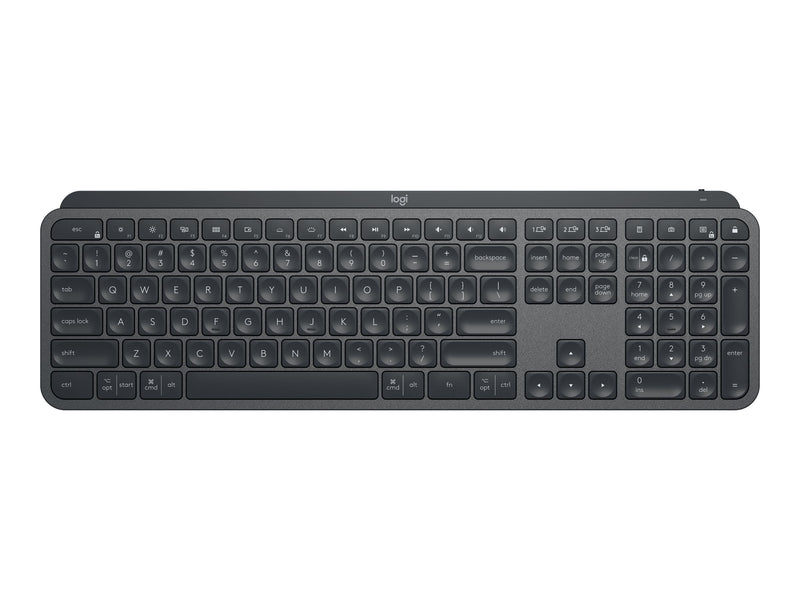 LOGITECH MX Keys Wireless Keyboard,Illuminated,Unifying Receiver,BT,Graphite-1YR WTY