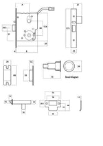 LOCKWOOD S1537R Electric Mortice Lock 60MM Backset Monitoredkom 12-24VDC