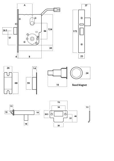 LOCKWOOD S1537R Electric Mortice Lock 60MM Backset Monitoredkom 12-24VDC