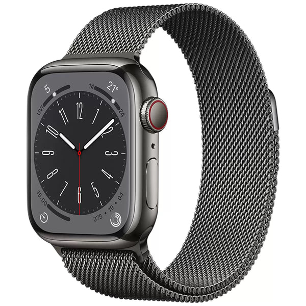 Apple Watch Series 8 GPS + Cellular 41mm Stainless Steel Case with Milanese Loop