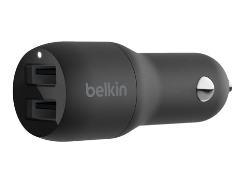 BELKIN 2 Port Car Charger, 12W/2.4A USB-A (2), BLK, 2YR with $2500 CEW