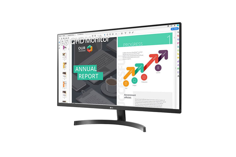 LG 32" (16:9) QHD IPS LED, 2560x1440, 5MS, HDMI(2), DP, Tilt, Vesa, Slim Bezel, 3YR