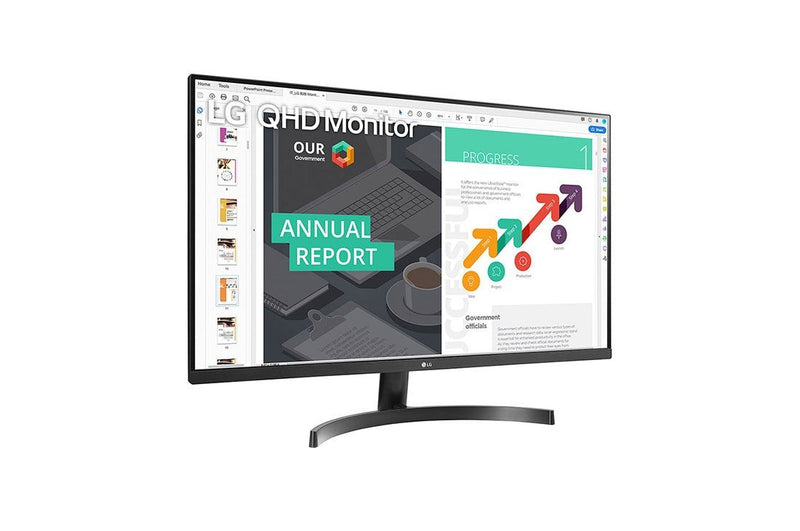 LG 32" (16:9) QHD IPS LED, 2560x1440, 5MS, HDMI(2), DP, Tilt, Vesa, Slim Bezel, 3YR